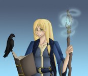 Rayne Hall Wizard Portrait by Leah Skerry