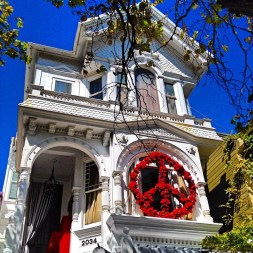 San Francisco Victorian and peace sign
