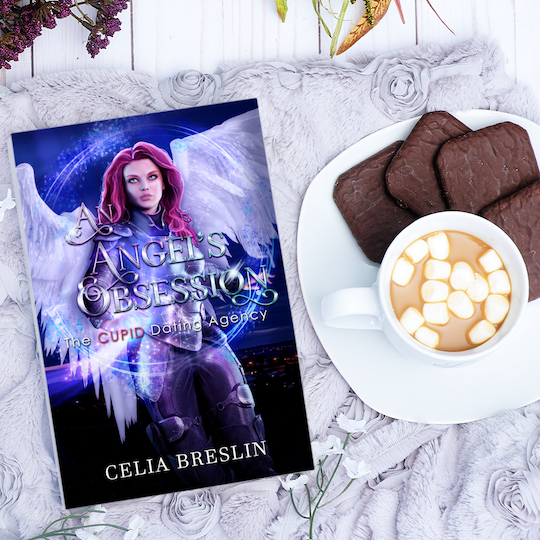 festive picture of an angel's obsession book cover