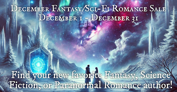graphic: click cover to go to the Sci-Fi and Fantasy romance sale on book funnel, thru end of December 2024