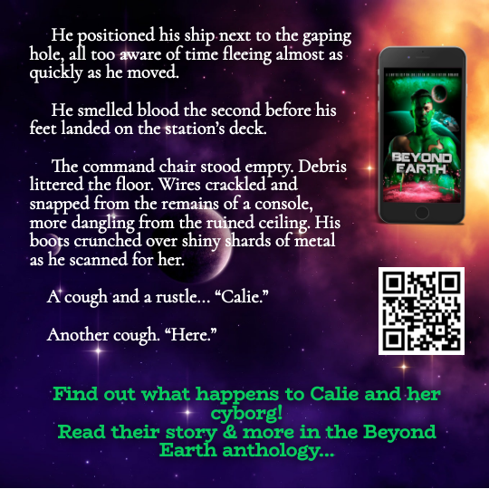 graphic image including a small excerpt from Celia's anthology story, Claiming Kaden, click to go to online store options