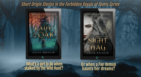 image of two book covers - Lady of the Oak and The Night Hag.