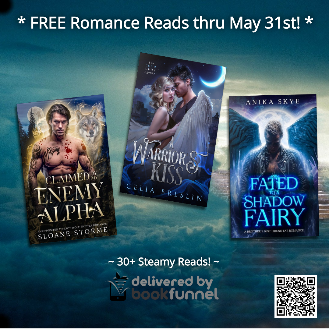 3 books image - free steamy romance reads thru May 31st via book funnel